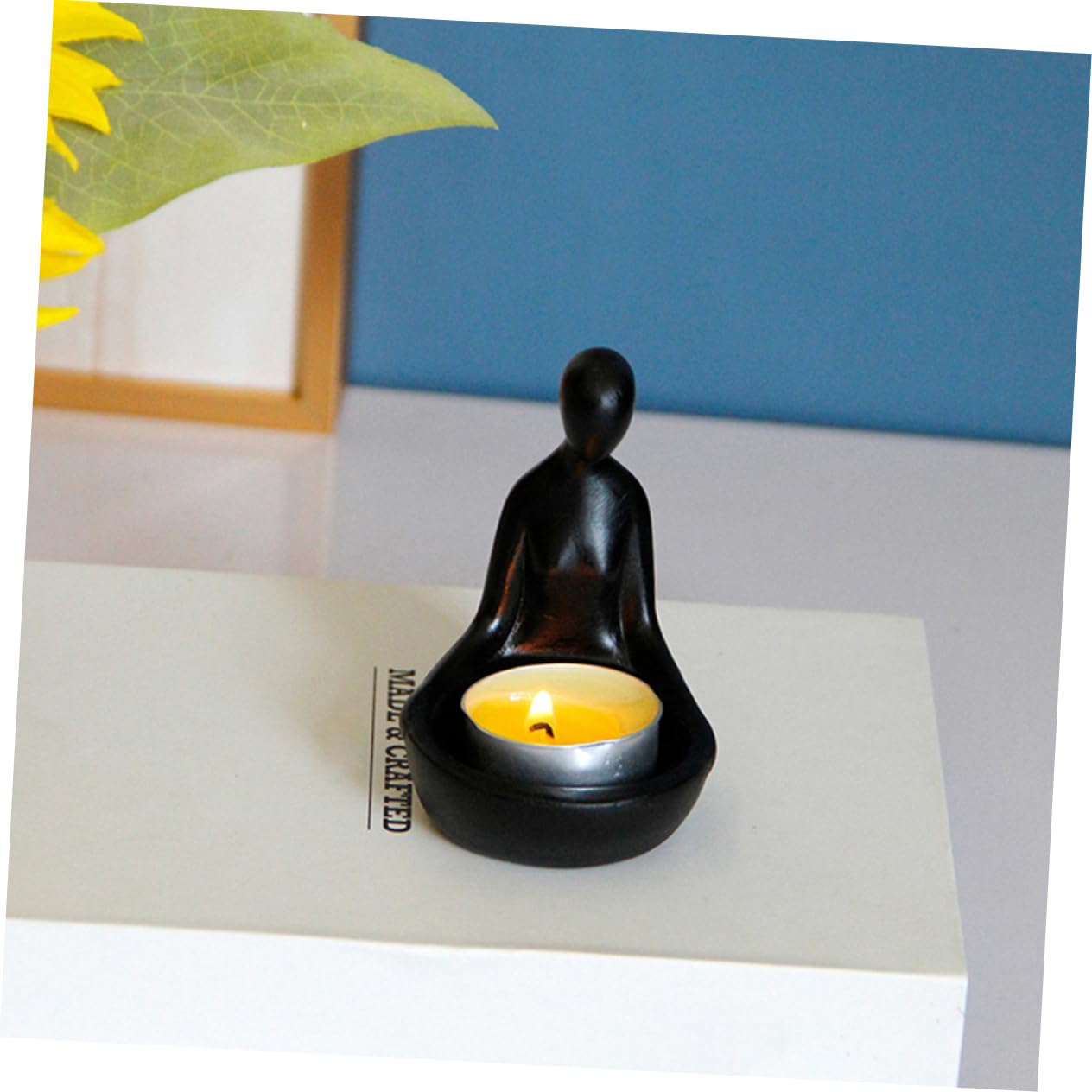 Amosfun 3st Leuchter Kerzenschale Abstrakte Kunstskulpturen Denker Figur Kegelkerzenhalter Moderne Kerzenhalter -statue Abstrakter Charakter Für Tisch Harz Black