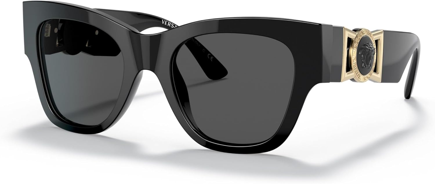 Versace Woman Sunglasses Transparent Brown Gradient Beige Frame, Brown Gradient Lenses, 52MM