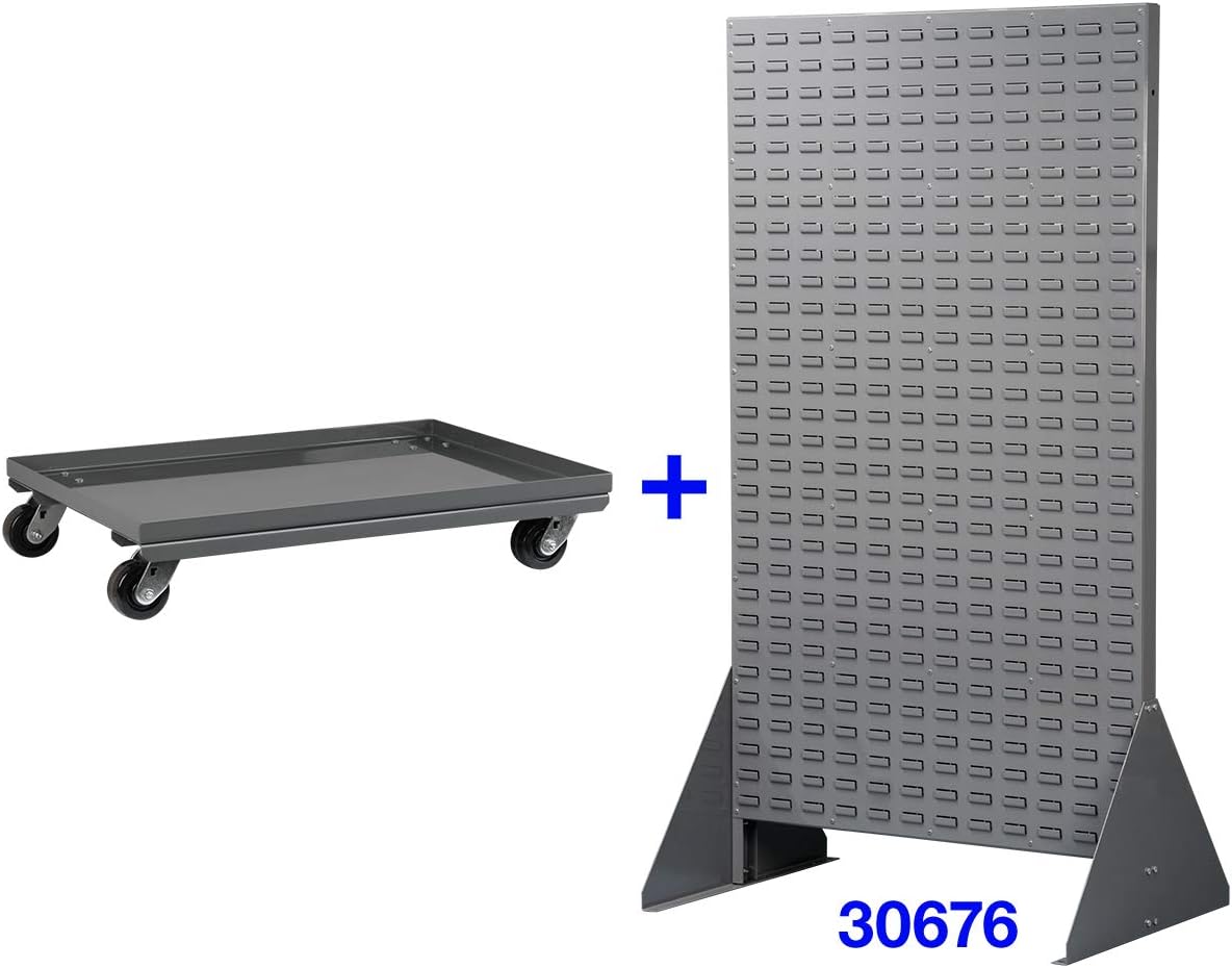 Lowest Price Akro-Mils Rack, Mobile Kit for Rivet Floor Rack, 2-Sided (LVDMOBILE) Gray