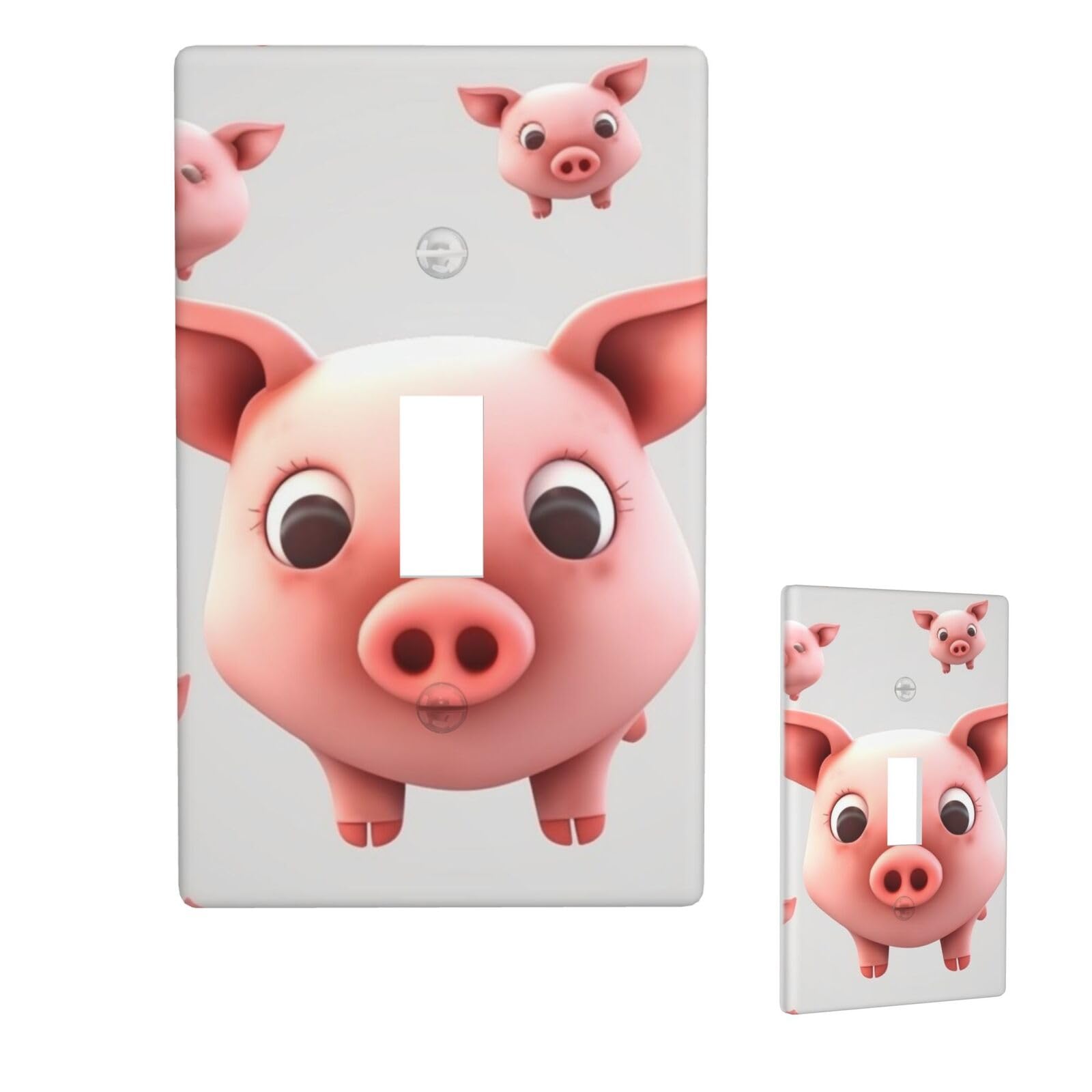 Aceprints Smiling 1 Gang Single Toggle Wall Plates, Unbreakable Decorative Light Switch Plate Covers Electrical Switchplate Cover Faceplate For Bathroom Kitchen Decor