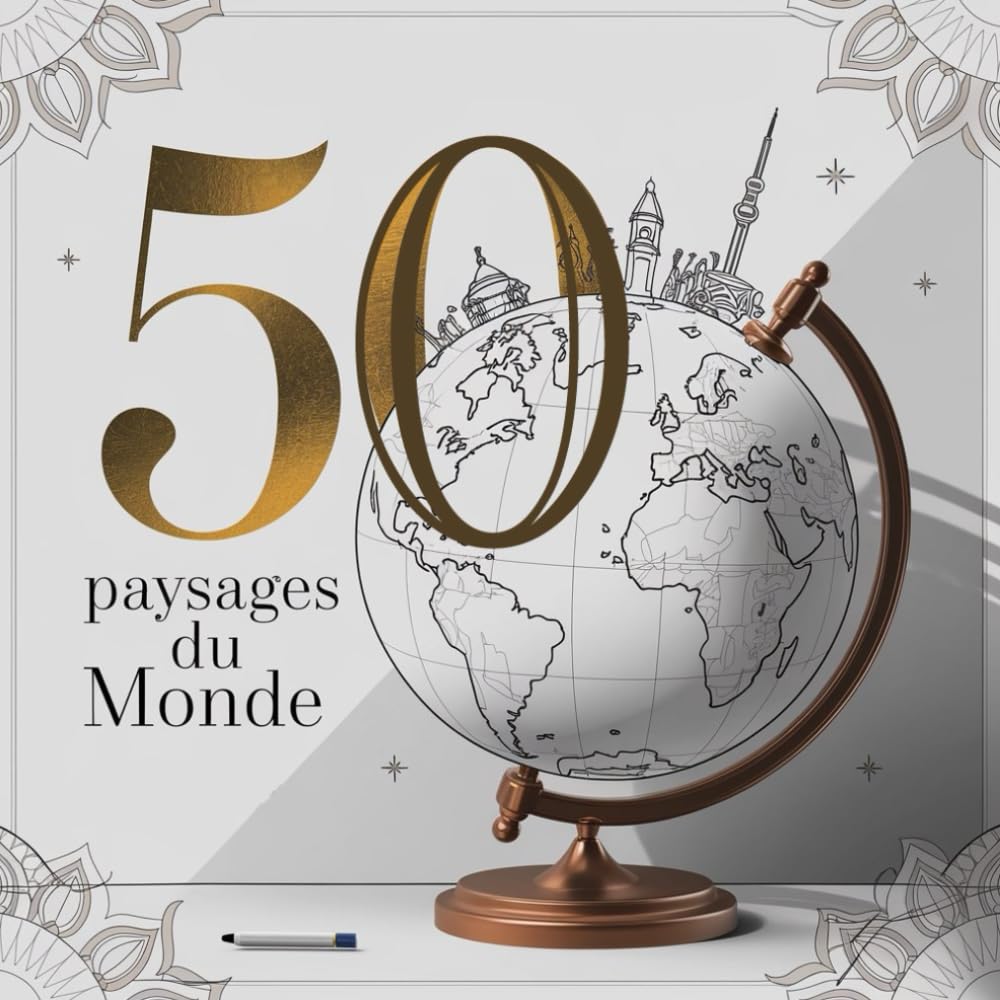 50 paysages du monde: Un voyage artistique à travers 50 paysages et monuments iconiques du monde