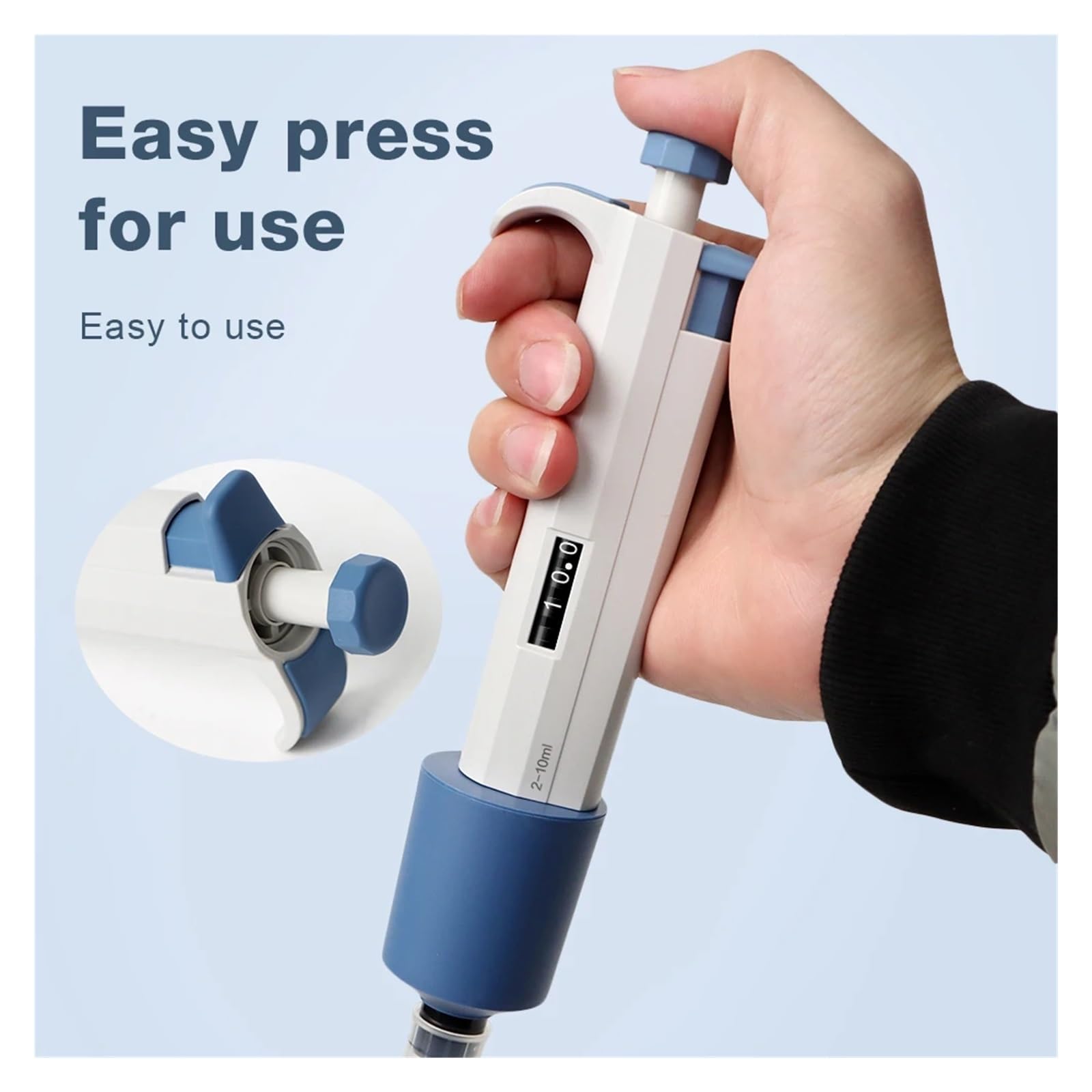 Pipeta, Pipeta de laboratorio de 1-10 ml, semiesterilizada, ajustable, de un solo canal, de plástico, gotero portátil