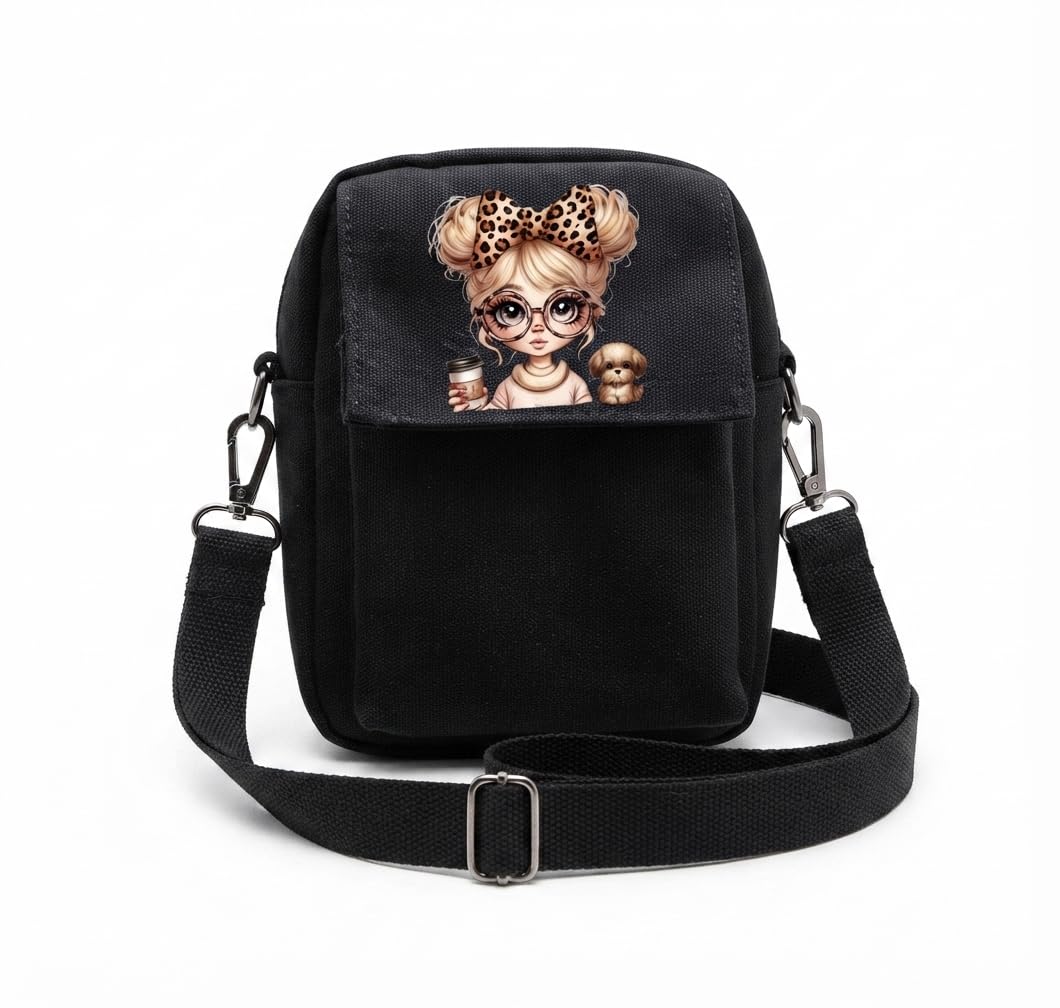Mobile Sling Bag with printed sticker for Women & Men, Small Sling Bag for Women, Phone Bag with Adjustable Cotton Strap BLACK 1|A,Size-4 X 4 Inch-image-33