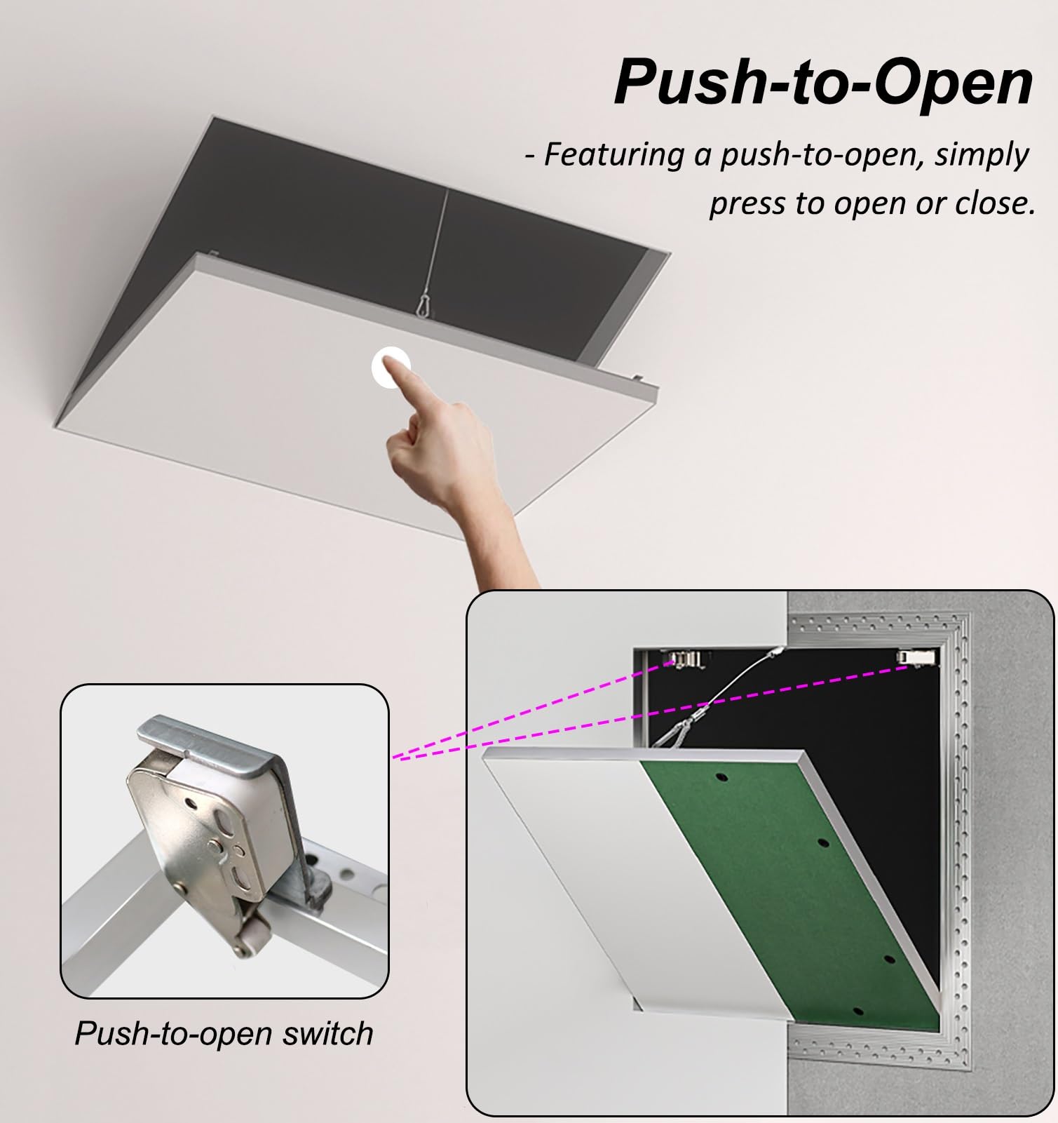 Trampilla Pladur Panel de Acceso Mural Pintable para Pladur, Compuerta de Acceso Empotrada con Marco de Aluminio, Tapa de Orificio de Acceso de Servicio(12x32in/30x80cm)