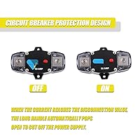 Vista 6 de Interruptor de circuito de recuperación automática de 50A 12-48 voltios CC con botón de reinicio manual para automotriz, RV, marino, barco (50Amp)
