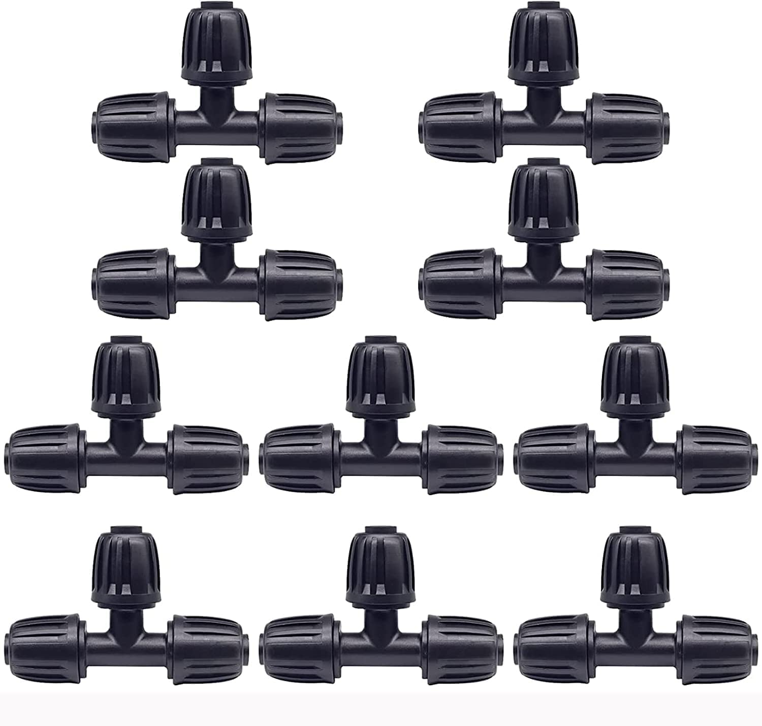 Hydrogarden 10 Stück Micro-Drip-System T-Stück 13 mm (1/2 Zoll): Verbindungsstück für 13 mm Verlegerohre, T-förmige Abzweigung, automatische Bewässerung, wiederverwendbar
