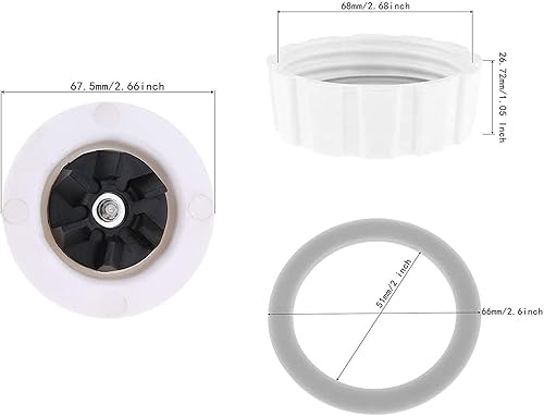 Miniatura 3 de Juego de cuchillas de repuesto para Hamilton Beach Blender Blade Junta Blender Blender Base Base Tapa Inferior 3 Juntas de Sellado de Goma Mezclador