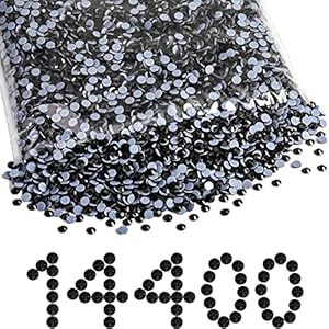 Beadsland Hotfix Strasssteine Schwarz SS10 14400 Stück