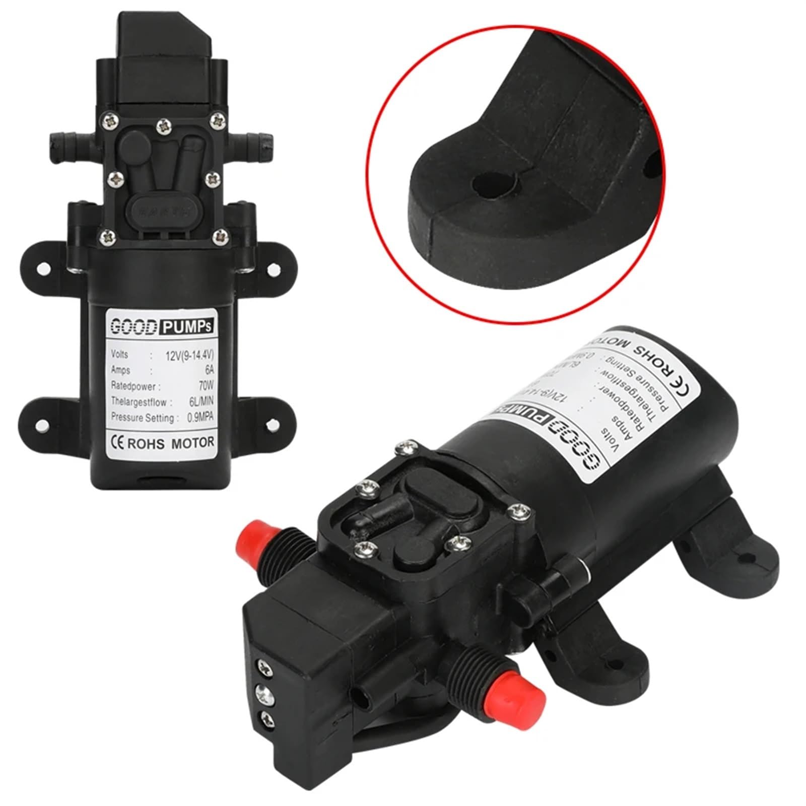 Pompe à Eau 12V 70W Auto-amorçante - Pour Camping-car, Bateau, Jardin - Débit 6L/min