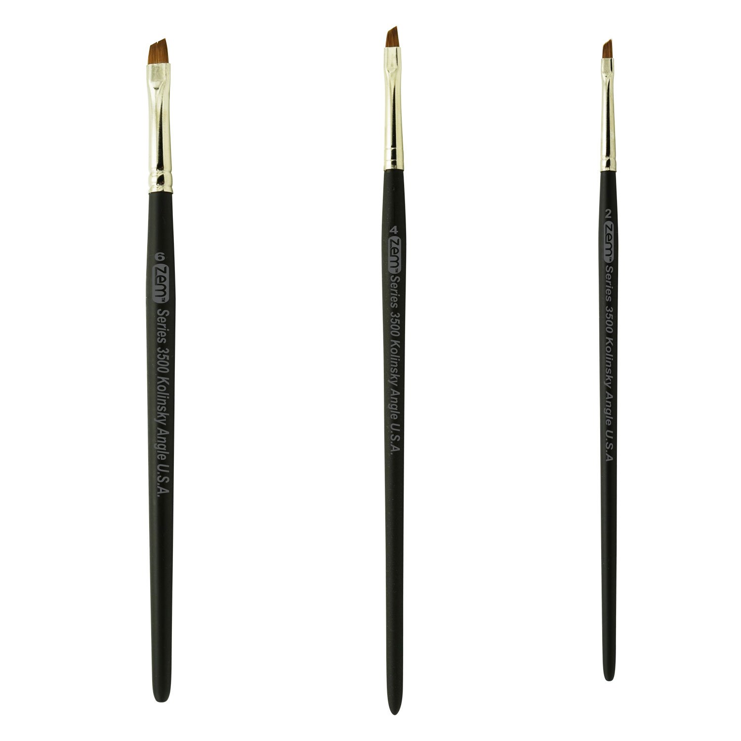 ZEM Brush Kolinsky Acrylpinsel Pinsel-Set für Künstler, Mal Sachen, verschiedene Größen von 2,4,6