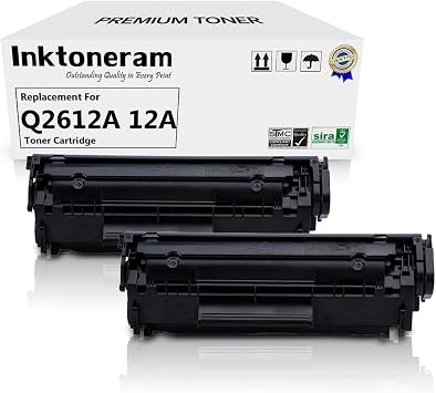 Q2612A 12A Compatible Toner Cartridge Replacement for HP Q2612A 12A LaserJet 1010 1012 1018 1020 1022 1022N 1022NW 3015 3020 3030 3050 3052 3055 M1005 MFP M1319 M1319F Black, 2-Pack