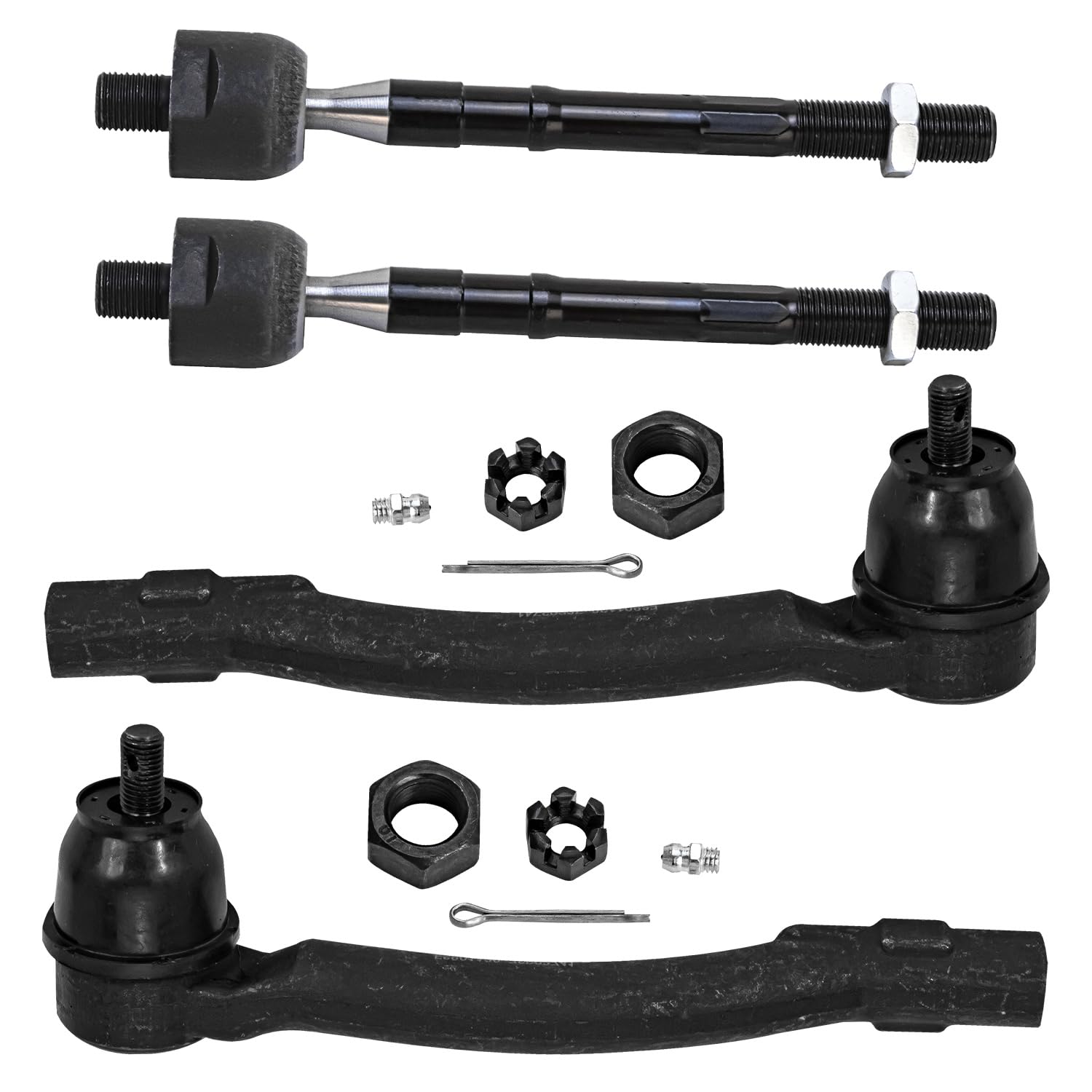 Detroit Axle - 4pc Front Tie Rods for 2012-2017 Hyundai Accent Kia Rio 2013 2014 2015 2016 Inner Outer Tie Rod Ends Replacement