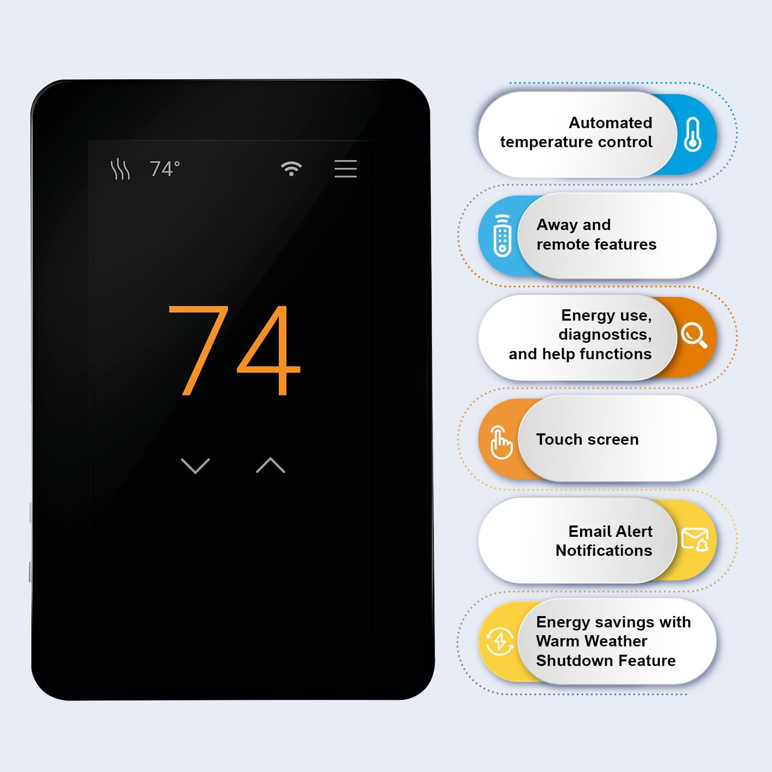SunTouch Termostato Inteligente con programación de Pantalla táctil SunStat CommandPlus para Sistemas de calefacción de Pisos eléctricos, Control de detección de Suelo y Aire de 4,3 Pulgadas