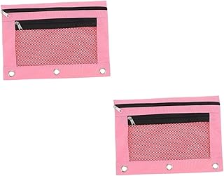 NUOBESTY 2 Peças Bolsa De Lápis De Bolso Para Fichário De Malha Estojo De Lápis Saco Cego Oxford Fichário Fichário Saco De Lápis Pano B5 Estojo De Lápis Porta-Cartões De Visita Saco De