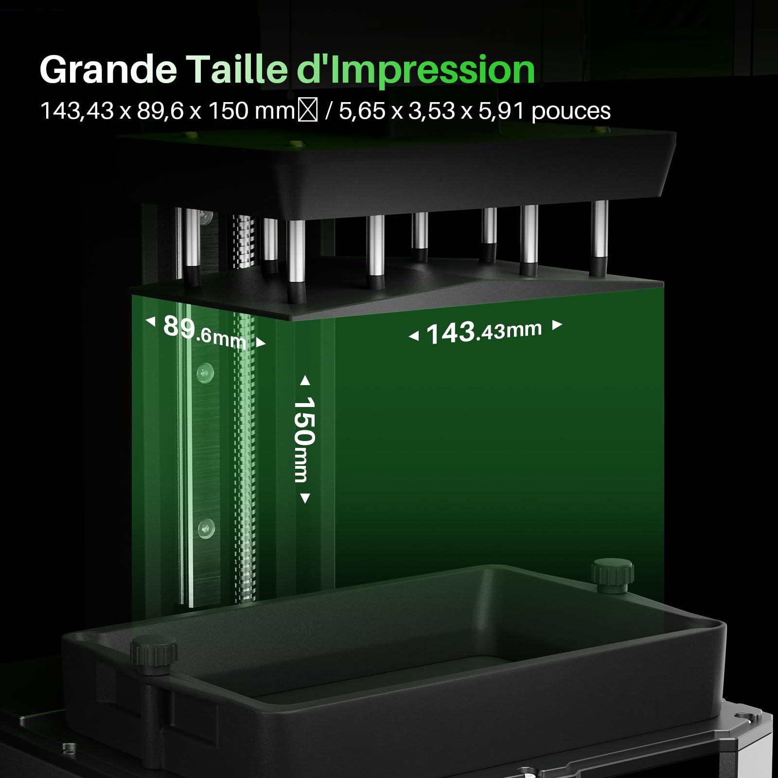 ELEGOO Mars 5 Imprimante 3D Résine, avec Écran LCD Monochrome 4K de 6,6 Pouces, Protection Contre la Surchauffe, Capteur Mécanique Intelligent, Taille d'impression de 143,43x89,6x150 mm³
