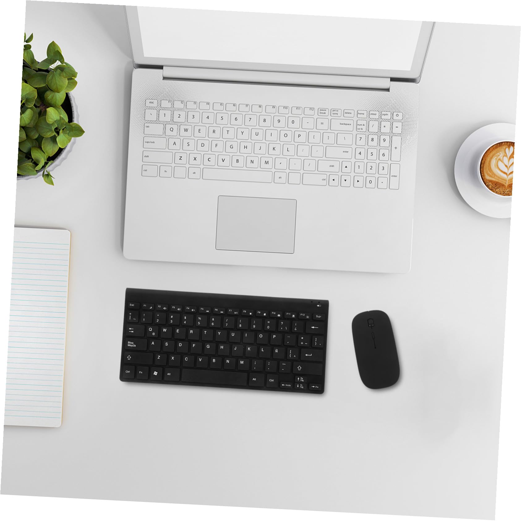 Tastiera Wireless per Computer Layout Spagnolo Latino, Nera