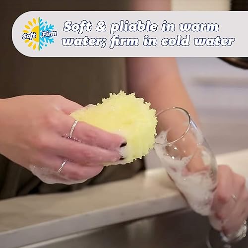 Miniatura 4 de Scrub Daddy Esponja  Aroma fresco de limón  Esponja multiusos para platos sin arañazos  Sin BPA y fabricada con espuma de polímero  Esponja de