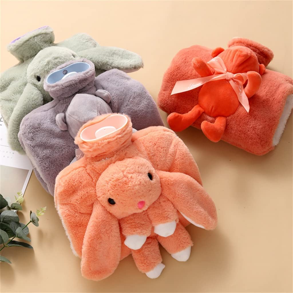Borsa dell'acqua calda grande da 1800 ml con simpatico cappotto peloso in stile cartone animato - Fodera rimovibile e design portatile