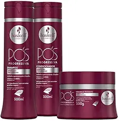 Kit Haskell Pós Progressiva Shampoo 300ML 1 Condicionador 300ML 1 Mascara 300ML