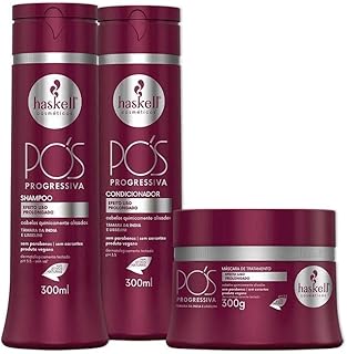 Kit Haskell Pós Progressiva Shampoo 300ML 1 Condicionador 300ML 1 Mascara 300ML