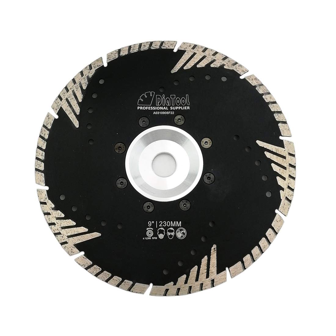 SHDIATOOL Disco de Corte de Diamante 230 x 22,23mm Hoja de Sierra con Turbo Slant Protection Dientes para Ladrillo Azulejos Cerámica Mármol Granito