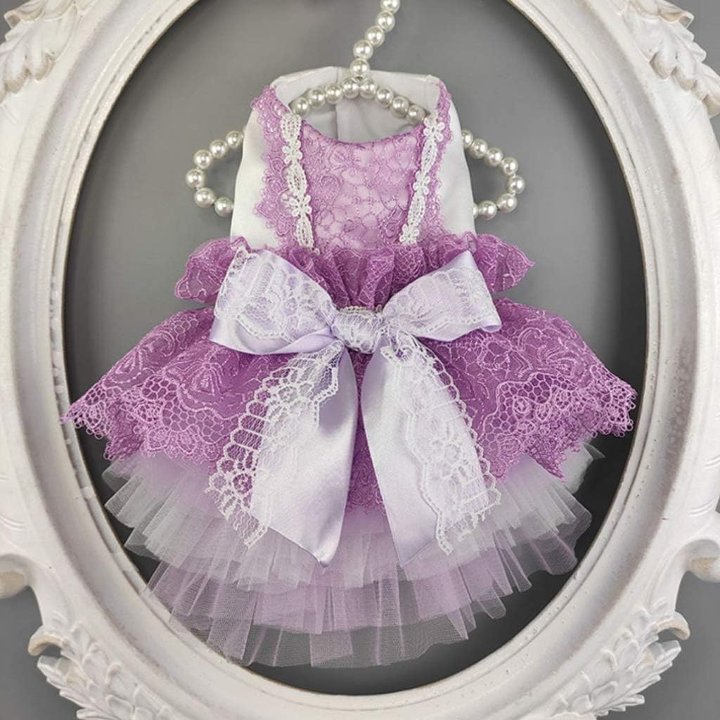 Handmade Dog Clothes Pet Dress Noble Princess Gold Lace Collar Black Fungus Edge Skirt Evening Dress (Size : Large) (XX)