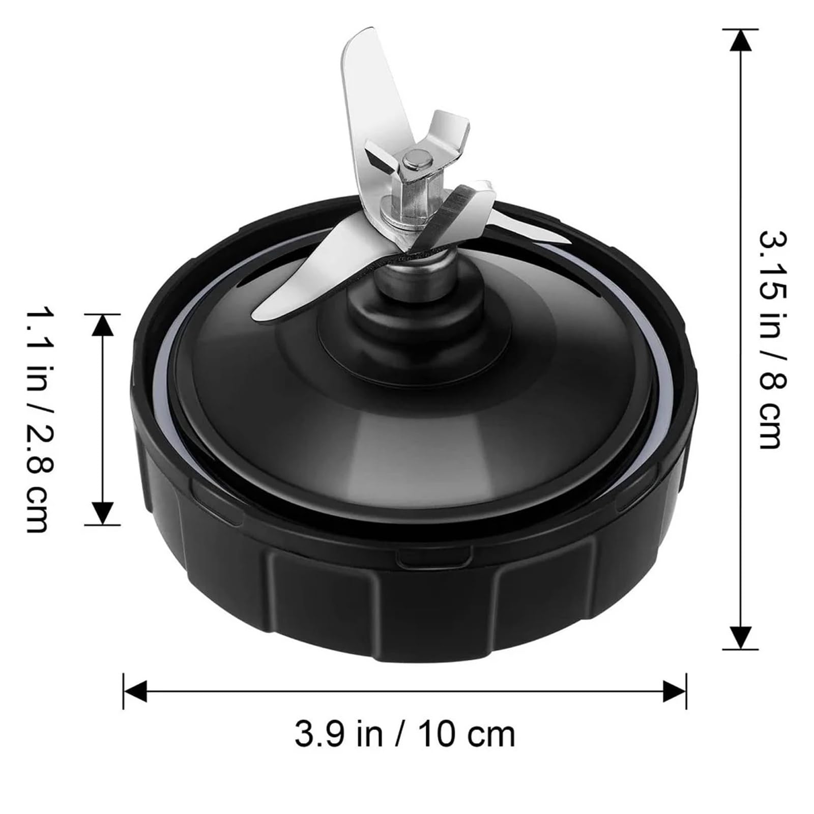 Lame Mâle De Remplacement À 7 Ailettes Et Tasse De Mélangeur De 32oz Compatible for Nutri, Compatible for Ninja, Mélangeur [lame Mâle À 7 Ailerons De 4 Pouces] Pièce De Rechange for Tasse