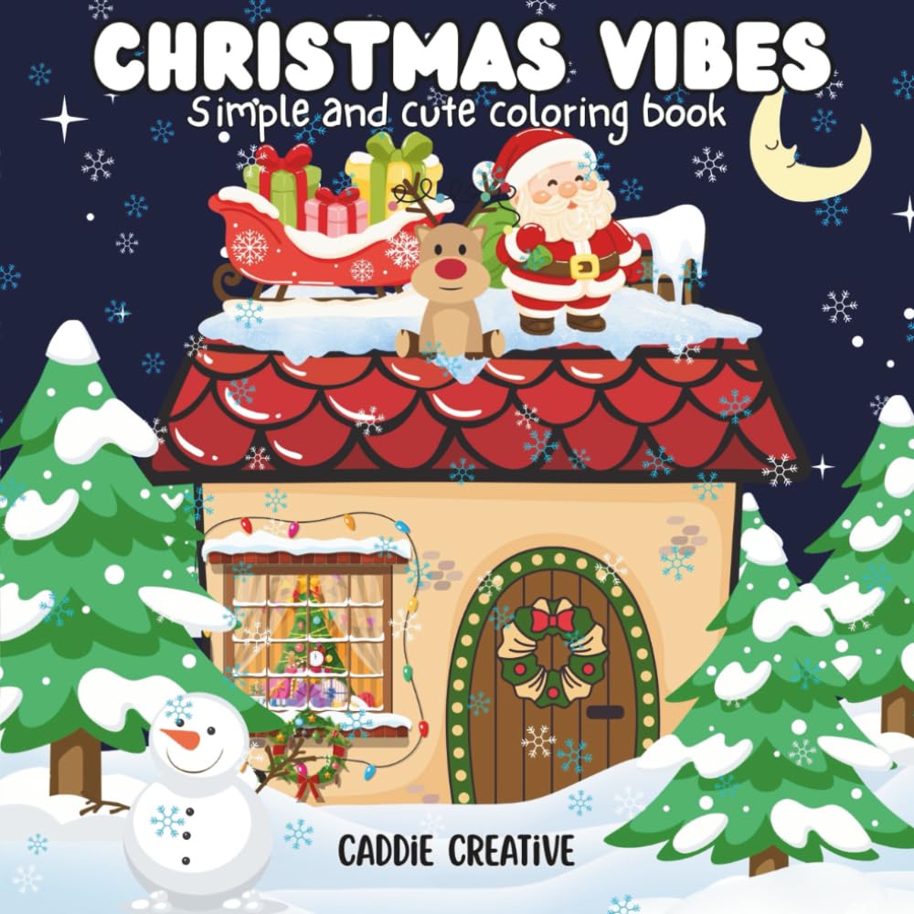 Christmas vibes: Simple and cute coloring book