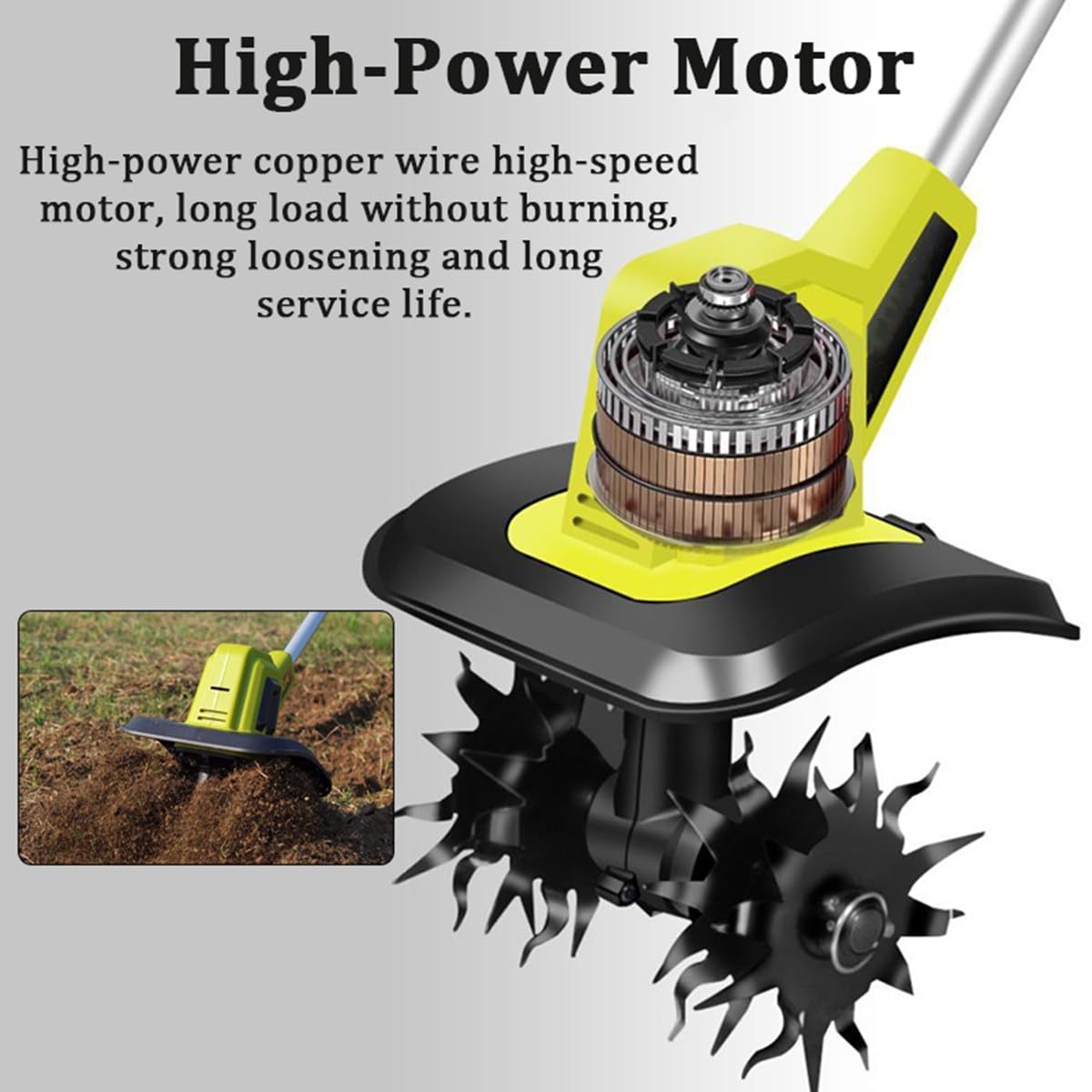 Motocoltivatore Elettrico da Giardino con 2 batterie da 4000 mAh e Caricabatterie, motozappa da Giardino Senza Fili da 20 V, Larghezza di Lavoro 25 cm, profondità di Lavorazione 22 cm