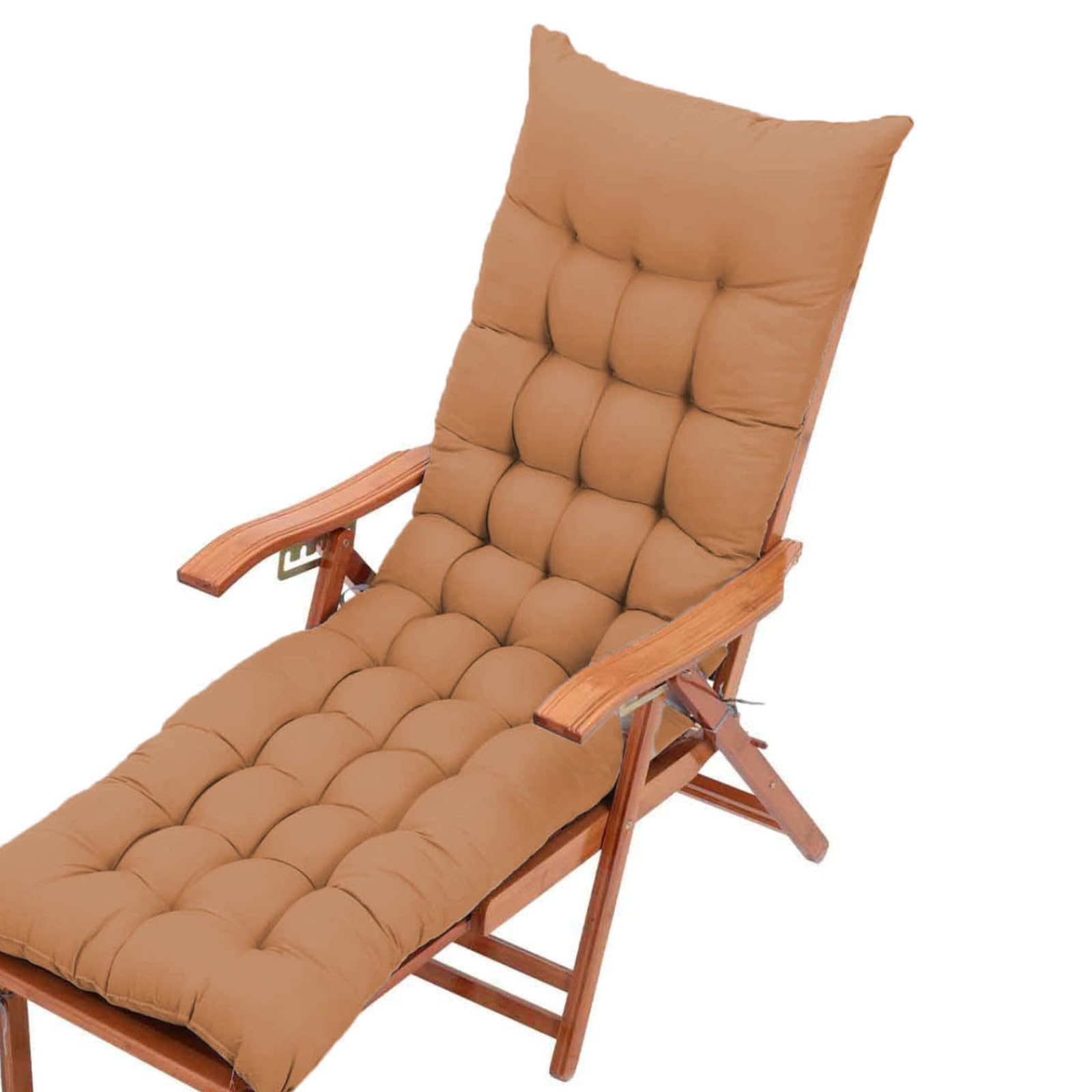 KYMMPL Durable Thick & Comfortable sun lounger cushion Garden Steamer Sunlounger Replacement Pad Outdoor & Indoor Sun Lounger Recliner Cushion Patio Furniture Cushion (Light Brown,140 * 45)