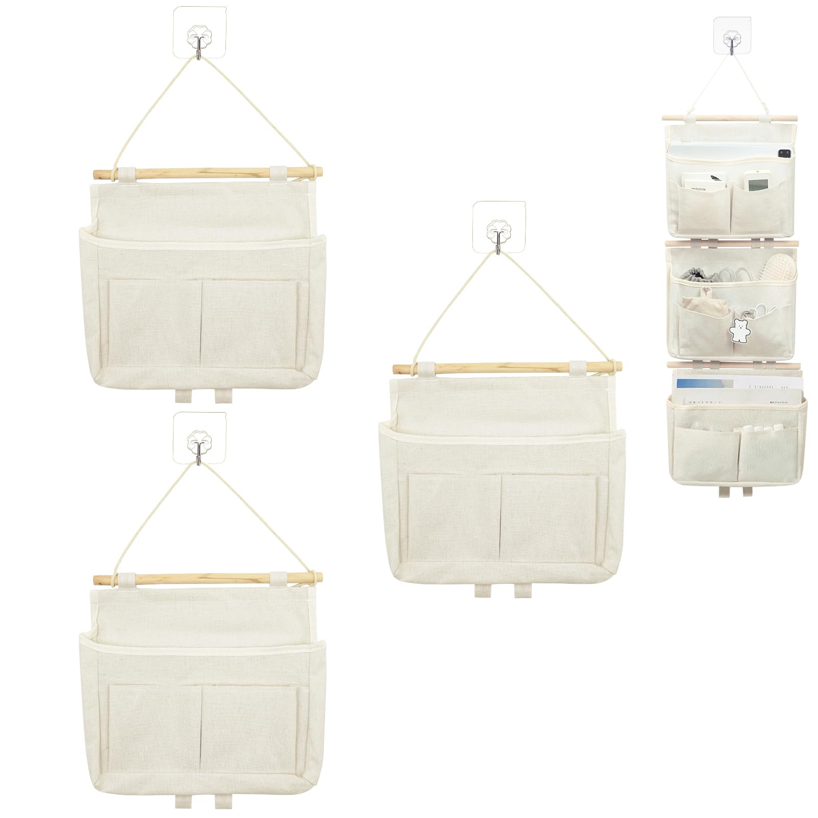 Organizer Da Appendere 3 Pezzi - Tasche Portaoggetti Impermeabili Per Casa, Ufficio E Camper - Foto 5