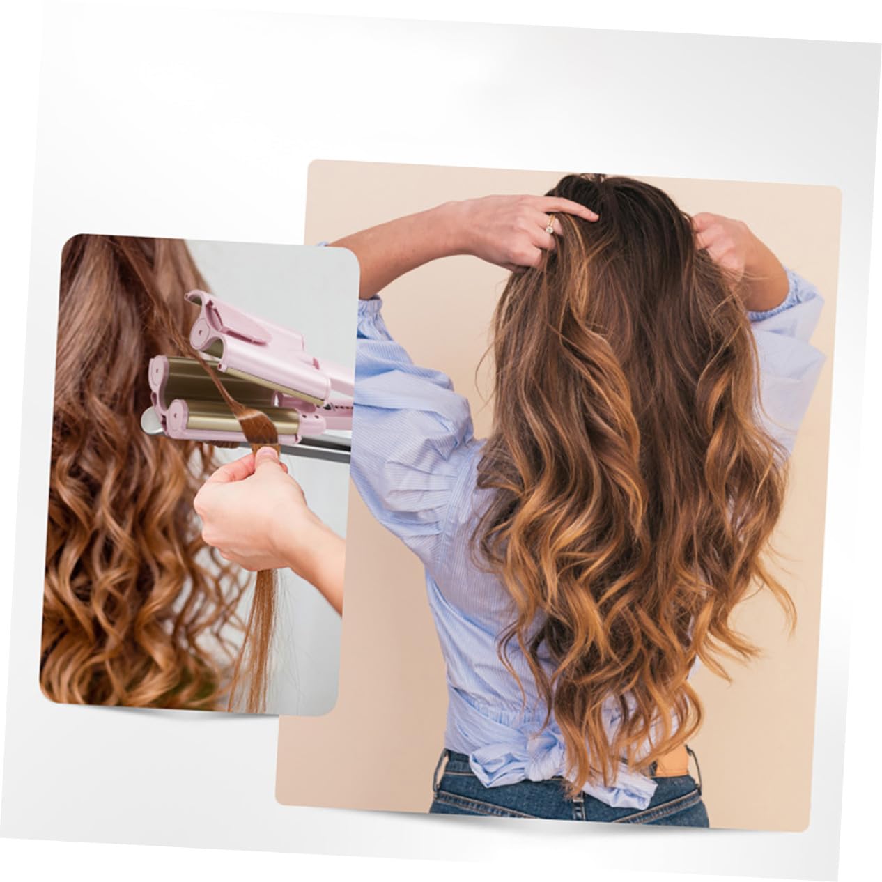 Rizador de Pelo Eléctrico Ondulado de Cerámica 1 Unidad Tamaño Medio para Mujer Uso Profesional en Peluquería Enchufe Europeo Ac220v para Peinado Rápido y Duradero