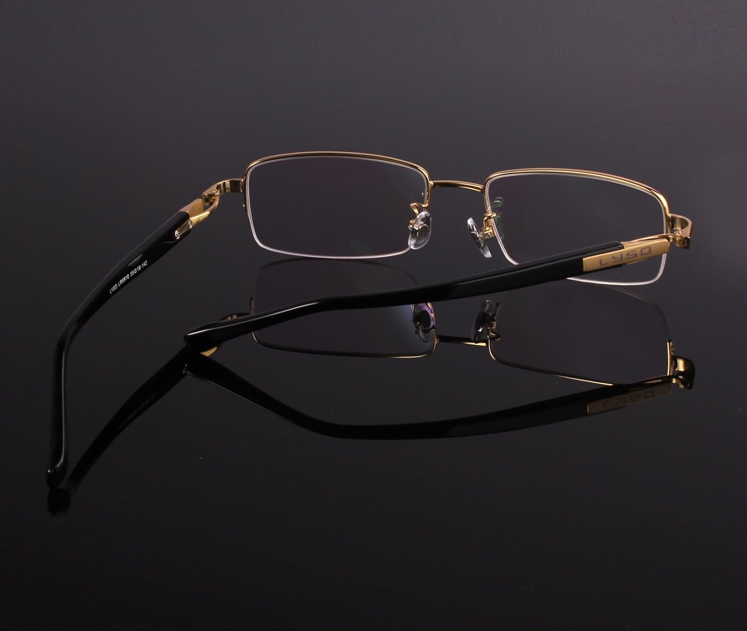 Miniatura 6 de Agstum Gafas ópticas de titanio con montura de media llanta 55-18-145