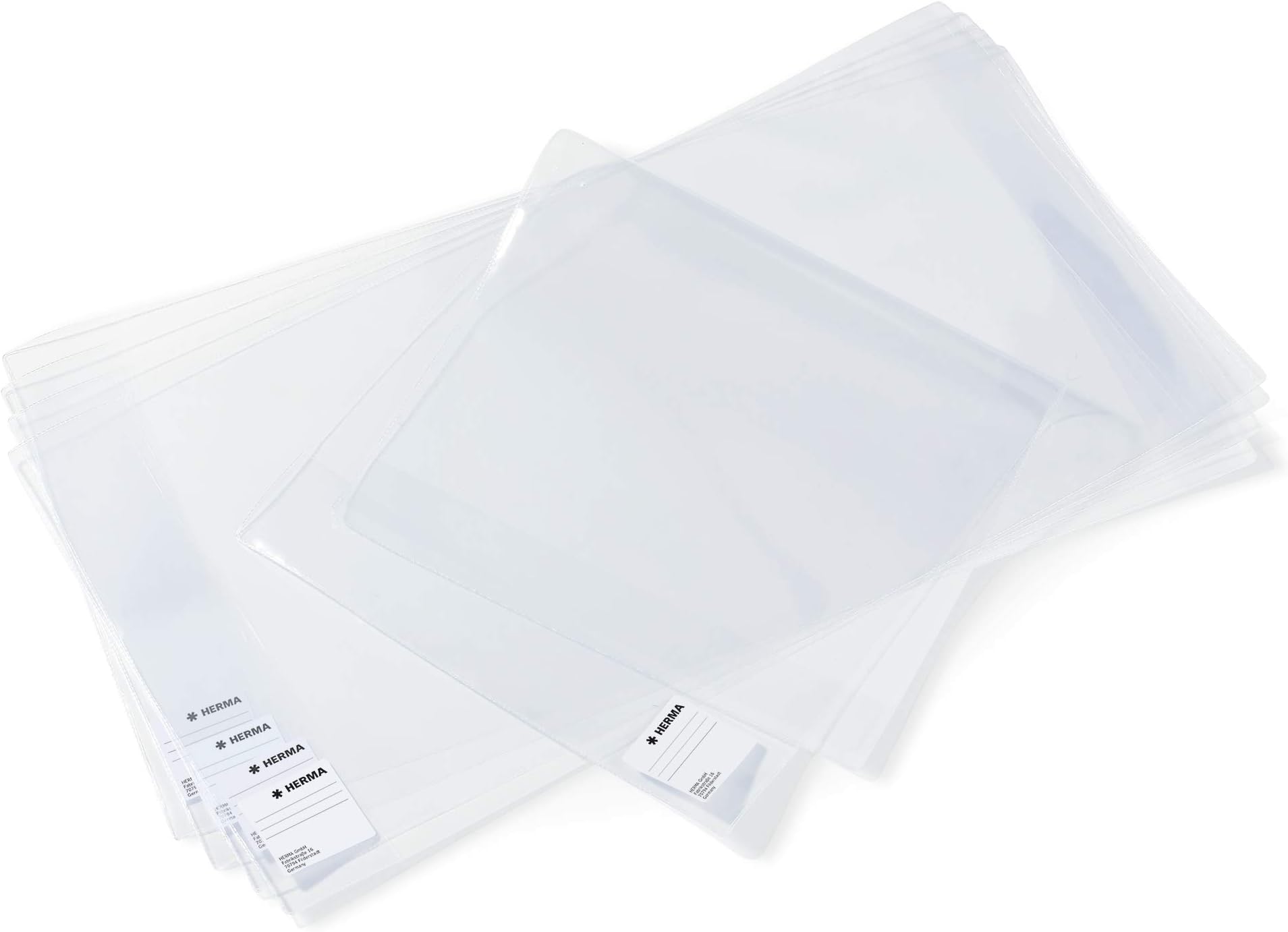 Herma Basic Book Cover 195 x 380 mm Transparent Plastic 1 Book Protector for School Books 10 Items 31 x 54 cm transparent