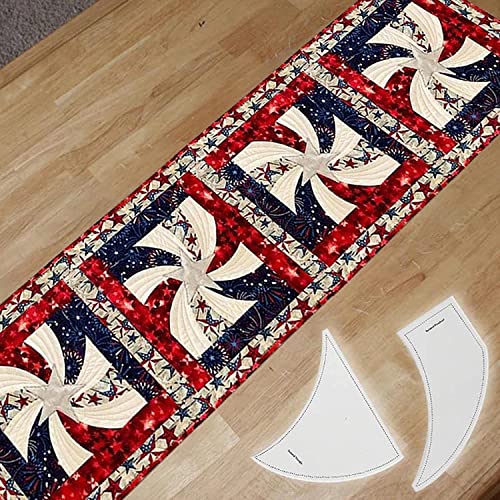 Fuvtory Twisted Pinwheel Template 2PCS for Quilting, Acrylic Quilting Templates for Professional Tailors Apprentices DIY Quilting Sewing Crafts Embroidery