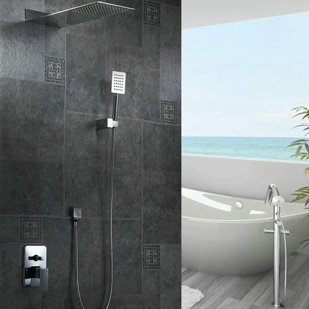 Ensemble de douche de luxe à effet pluie et robinetterie murale design pour salle de bain