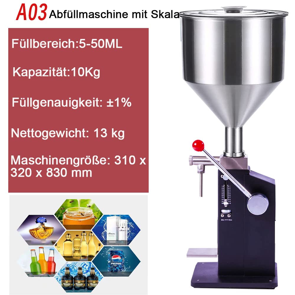 Produktbild von VEVOR 5–100 Ml Abfüllmaschine Manuell Flüssigkeitsabfüllmaschine Aus