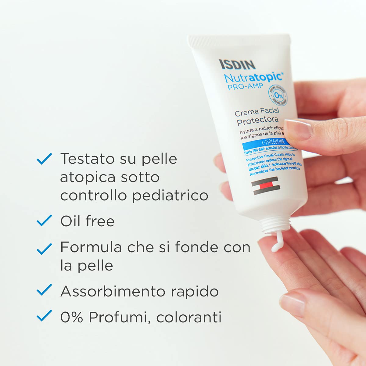 ISDIN Nutratopic Pro-AMP Crema Viso per Pelli Atopiche (50 ml) | Rafforza la Prima Linea di Difesa della Pelle | Uso Quotidiano