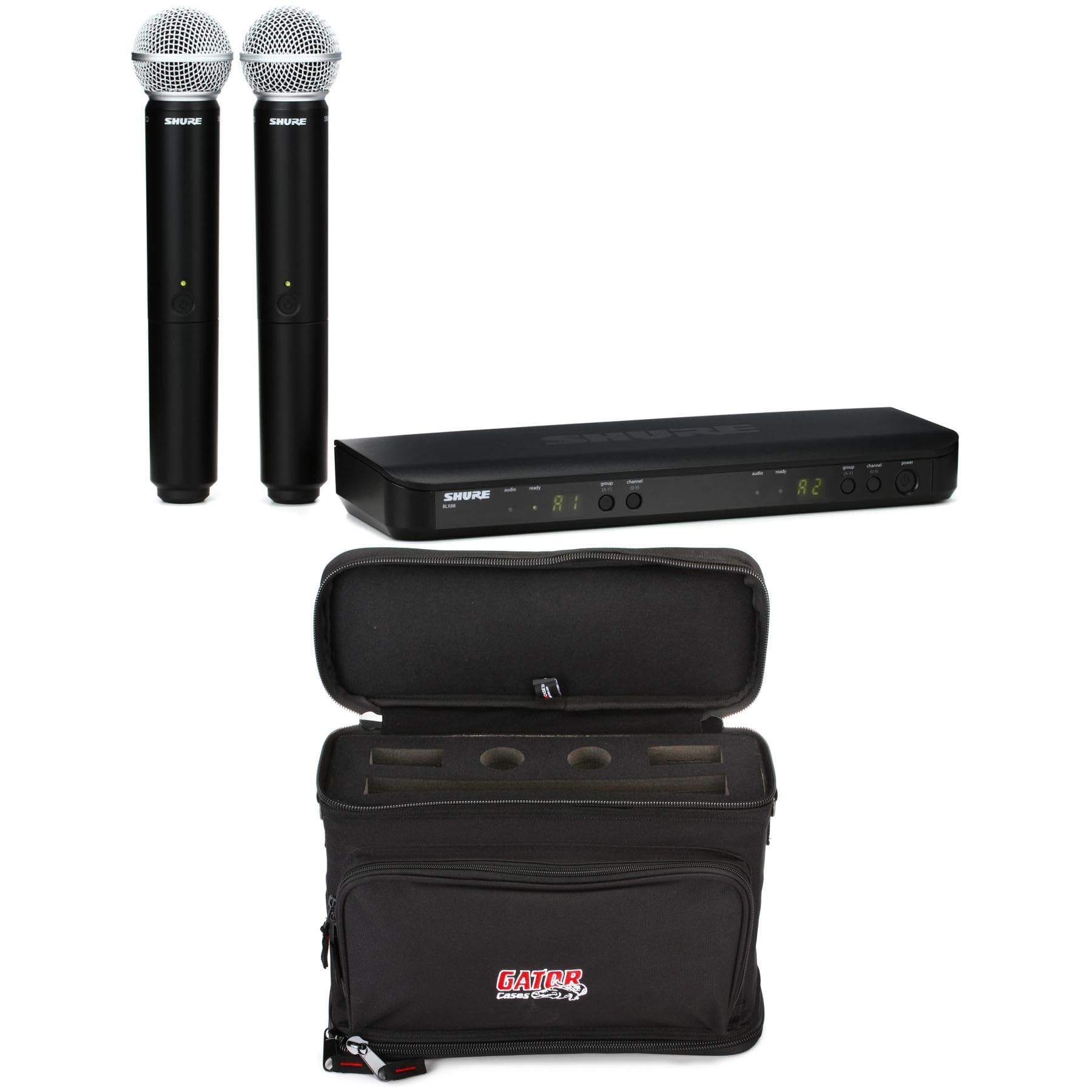 Shure BLX288/SM58 Dual Channel Wireless Handheld Microphone System with Bag - H9 Band