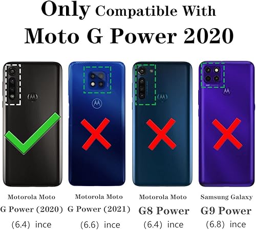Miniatura 3 de Funda para Moto G Power 2020, Motorola G Power 2020 con protector de pantalla, fundas protectoras de grado militar con anillo para Moto G Power 2020