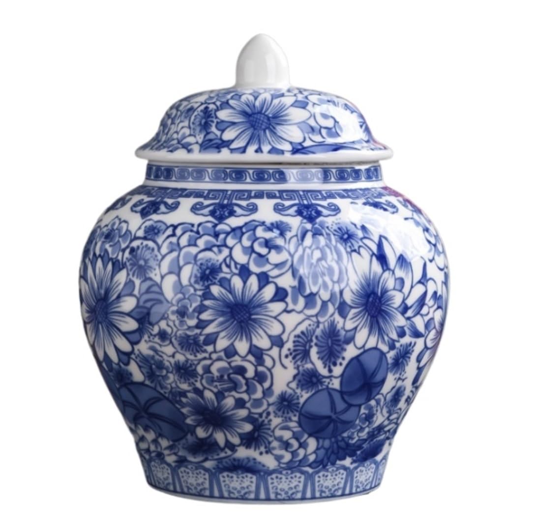 Vase en porcelaine blanche et bleue pot de gingembre cadeau idéal