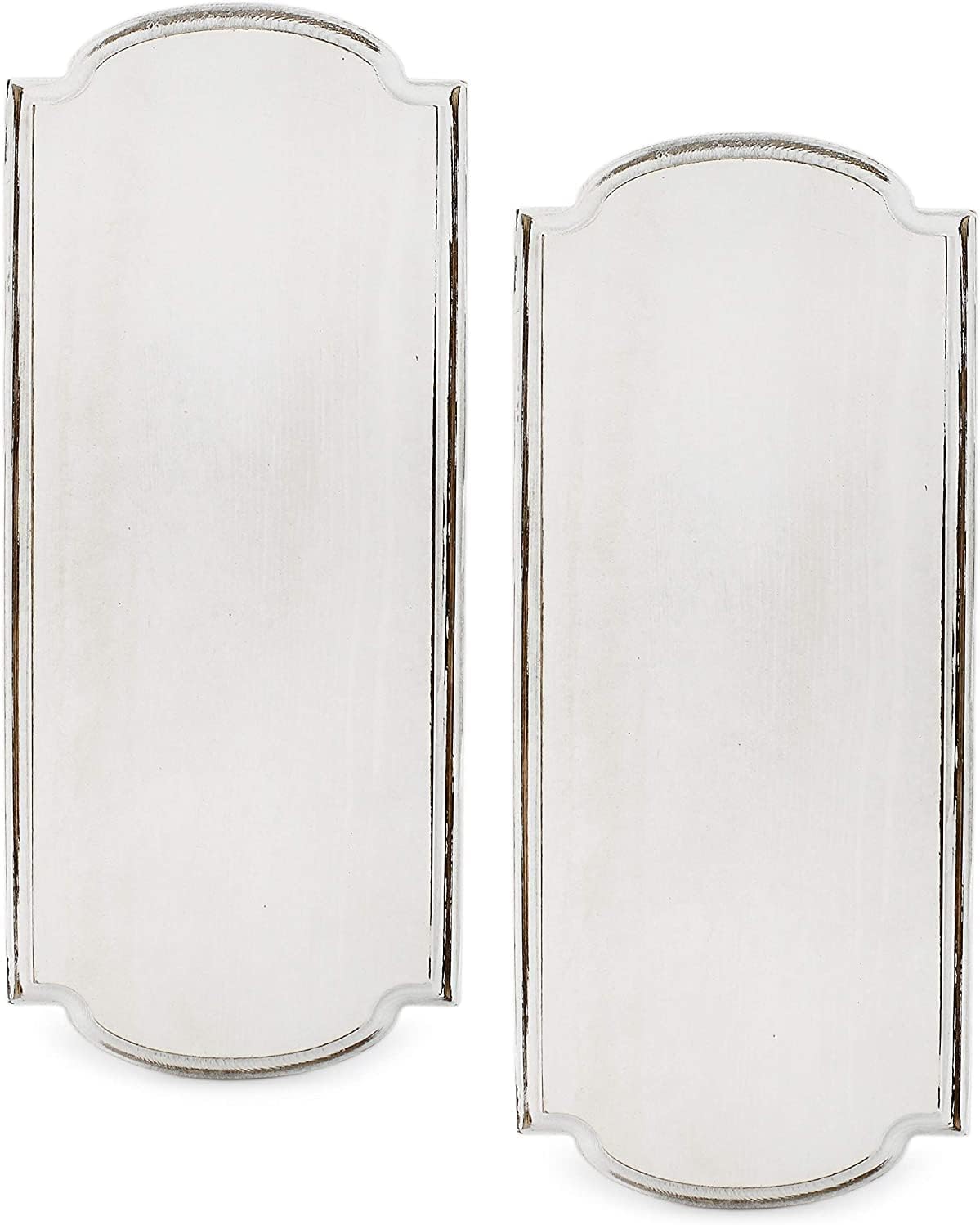 Darware Innkeeper Wooden Signs (2-Pack, Whitewashed); 14 x 6 Inch Rustic Blank Signboards for DIY Arts & Crafts Home Decor