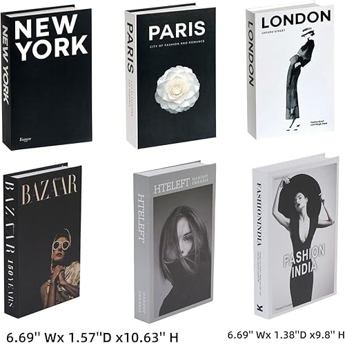 Miniatura 3 de YKYKJDG - 12 libros falsos para decoración de libros falsos para decoración de habitaciones negras, libros decorativos para mesa de café, libros en