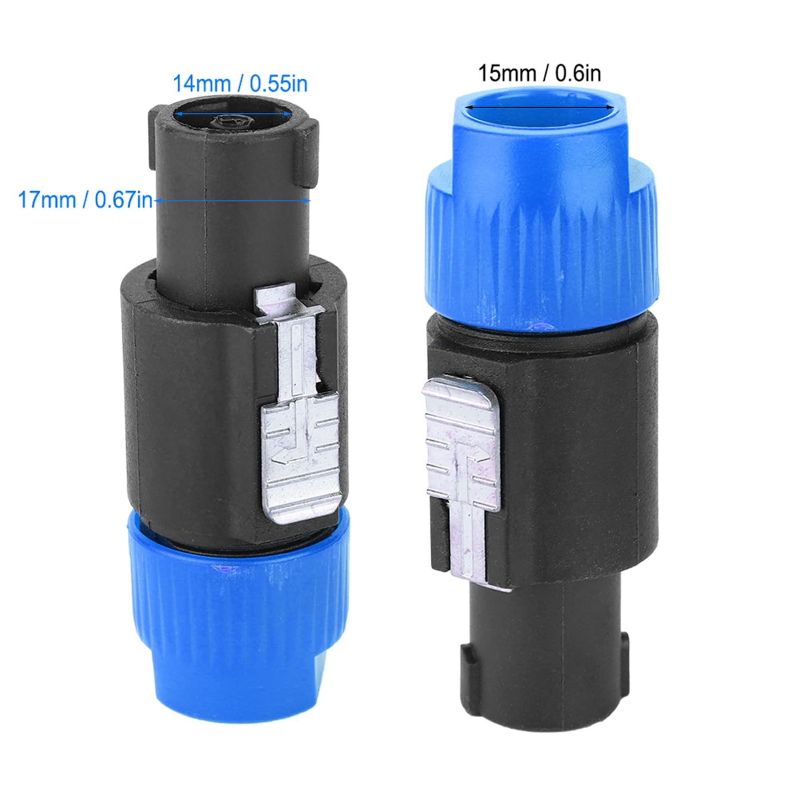 Yosoo Health Gear 10 PZ C NL4FC Connettore per Altoparlante Audio Impermeabile C NL4FC Speakon Cavo a 4 Pin Video Parla su Contatti Placcati in Rame per Cavi da 6~15 Mm (BLUE)