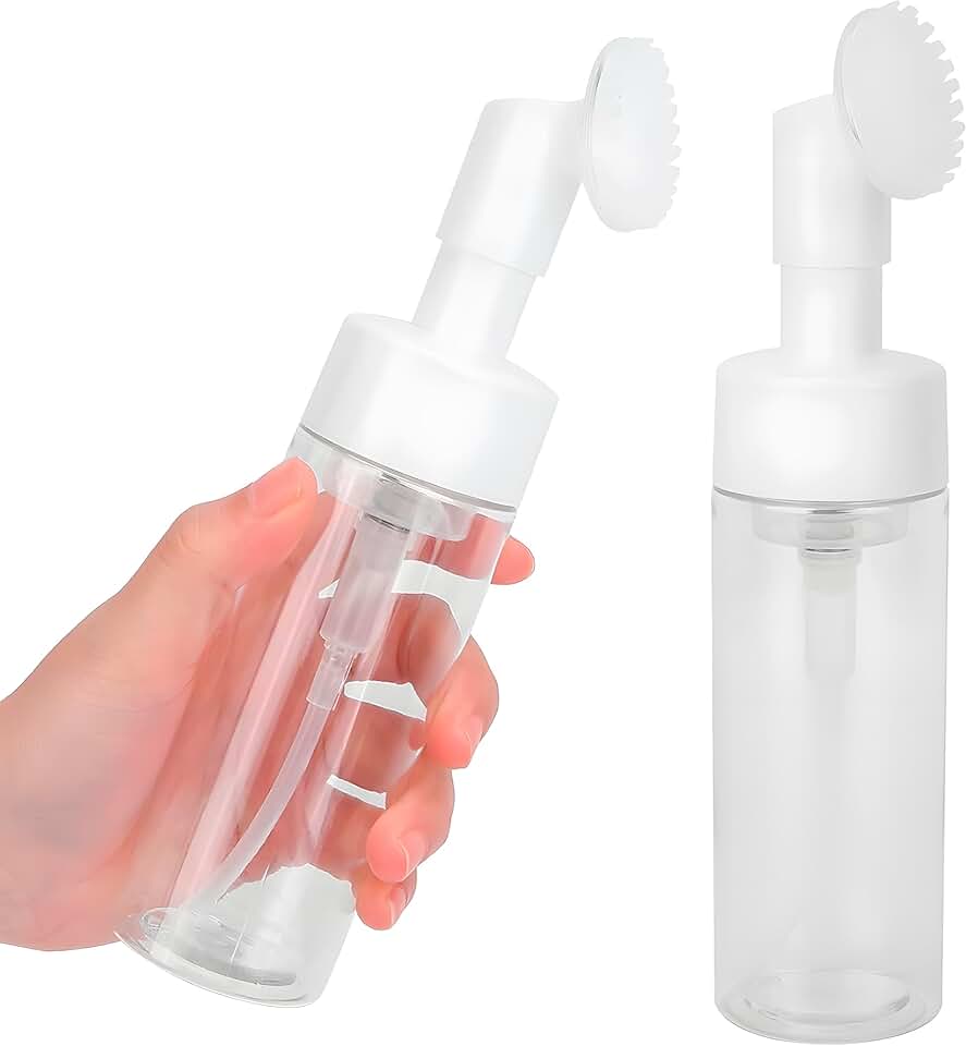 Kit 2 Frascos Pump Espumador com Escova de Silicone 100ml – Espuma Densa e Suave, Limpeza Facial Profunda, Massageador Portátil, Para Skincare, Sabonete Líquido, Viagem e Higienização | UrbanSkullShop