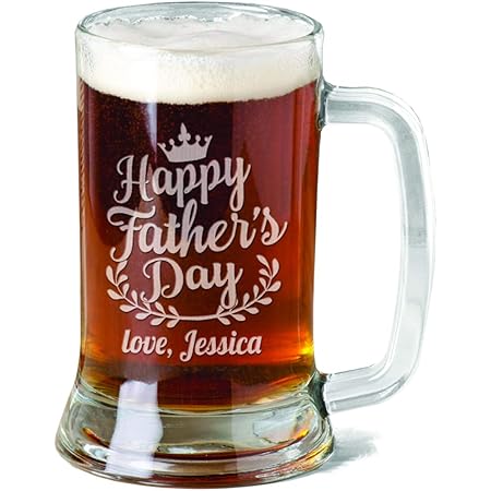 Download Amazon Com Happy Fathers Day Beer Mug With Custom Message Beer Stein From Daughter Ideas For Dad First Father S Day For Daddy Present For Grandpa Beer Mugs Steins