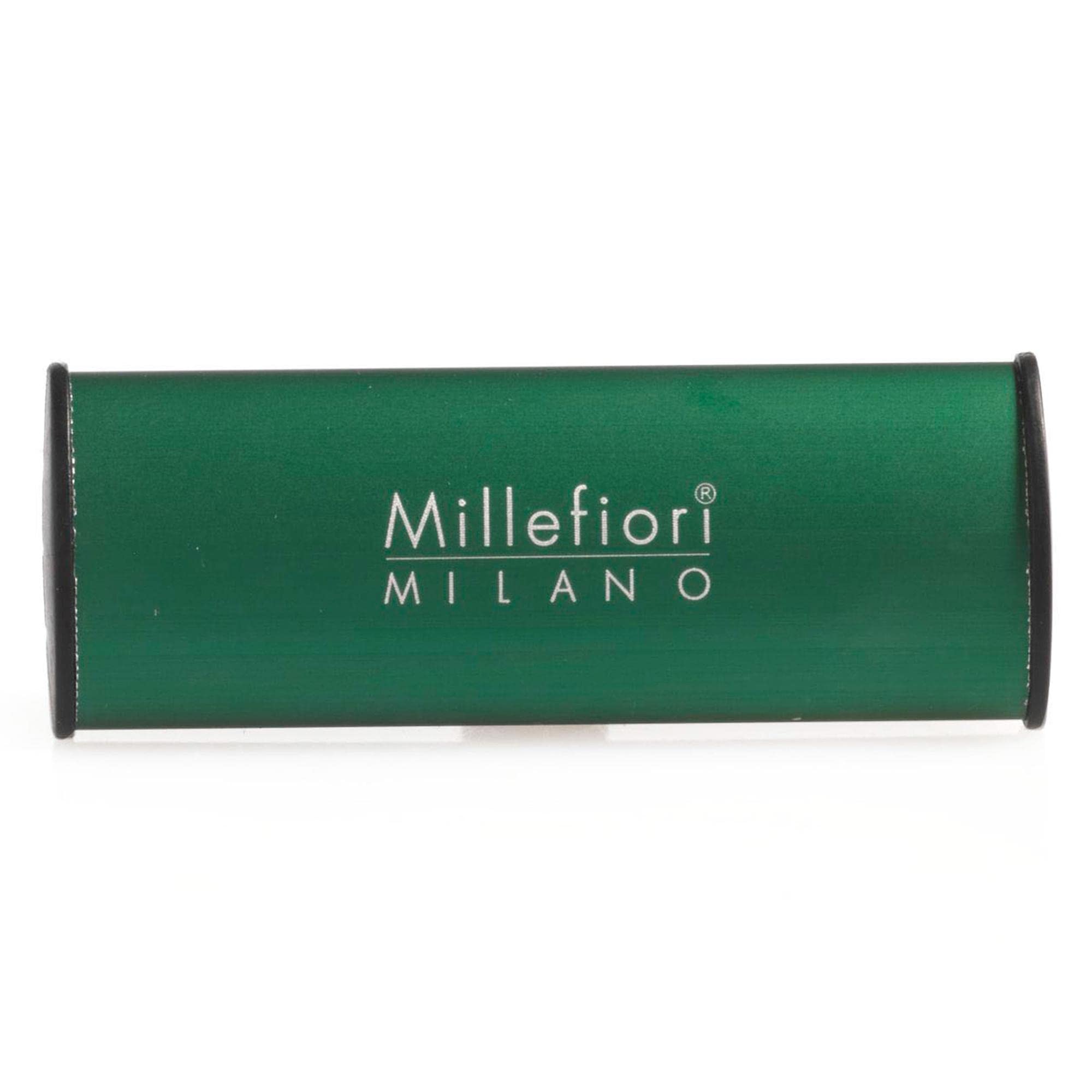 Millefiori Milano – Icon Profumatore per Auto Classic White Musk Verde – Fragranza Muschiata e Delicata, Clip Universale