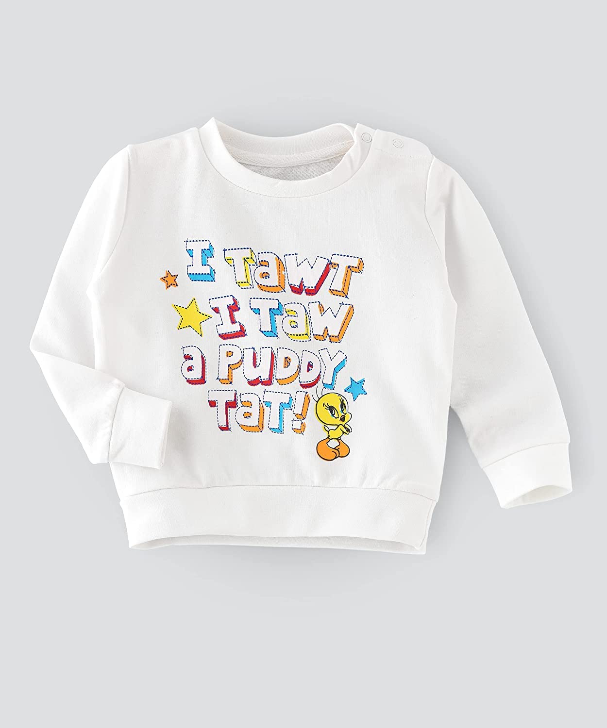 Warner Brothers Looney Tunes Tweety Sweatshirt For infant Girls - White, 18-24months