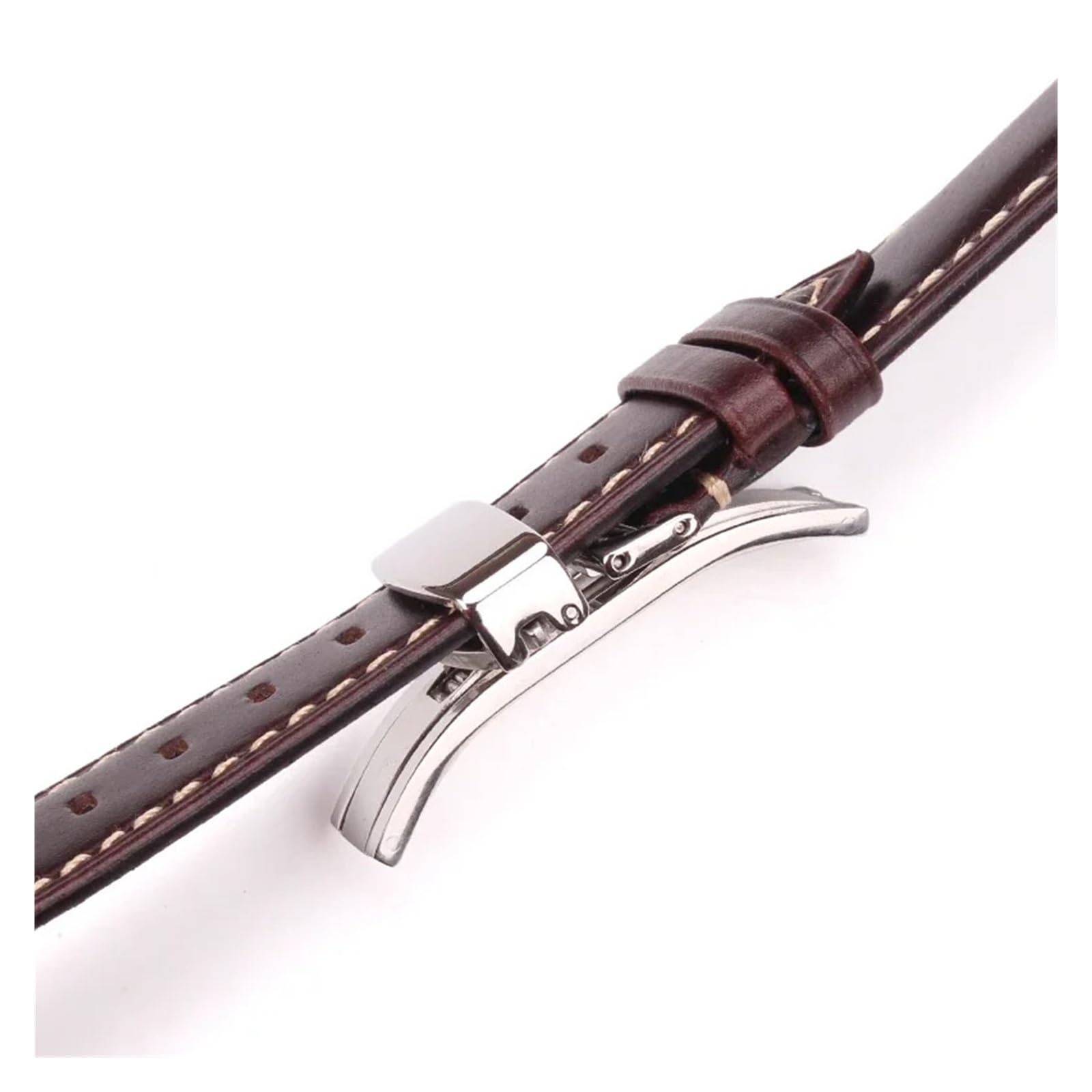 yingyingjia Vintage Glatte Uhr Band Schwarz Dunkelbraun 18-24mm Frauen Armband Strap Mit Silber