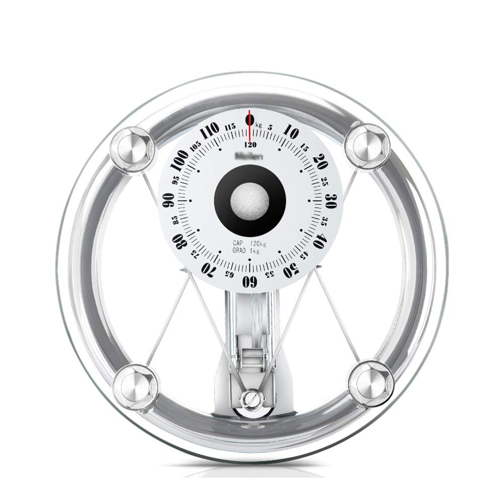 HerxyMechanical Scale/Professional Analog Dial Bathroom Mechanical Scale/Mechanical Floor Scale, Accurate Measurement Kg/Large Dial, For Hotel Gym, Up To 120kg